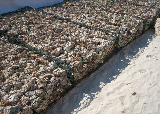Altıgen Kafes Gabion Hasır 2m Genişlik Paslanmaz Çelik Gabion Sepetleri