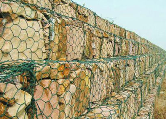 PVC Kaplı Antiseptik Gabion Kaynaklı Hasır Sıcak Galvanizli Koyu Yeşil